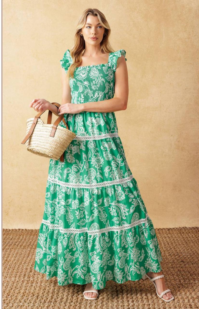 VESTIDO LARGO COLOR VERDE