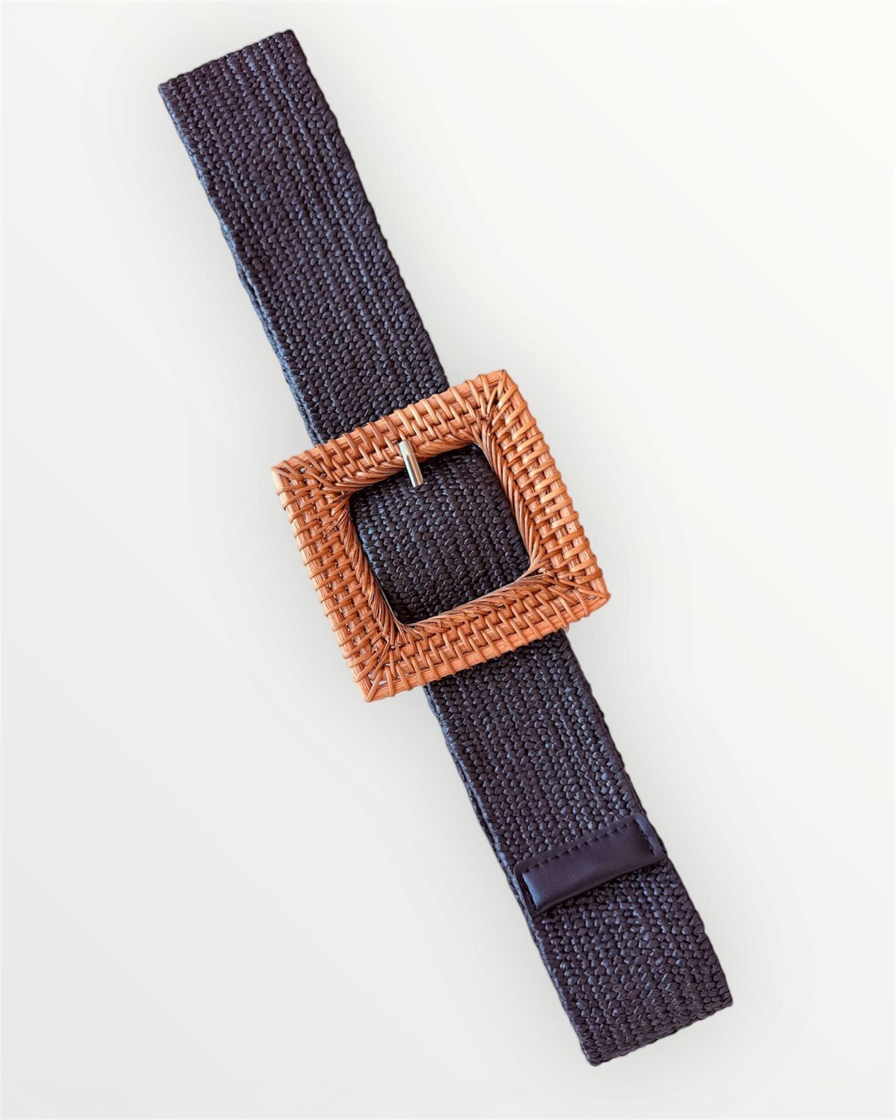 CINTURÓN ELÁSTICO NEGRO CUADRADO