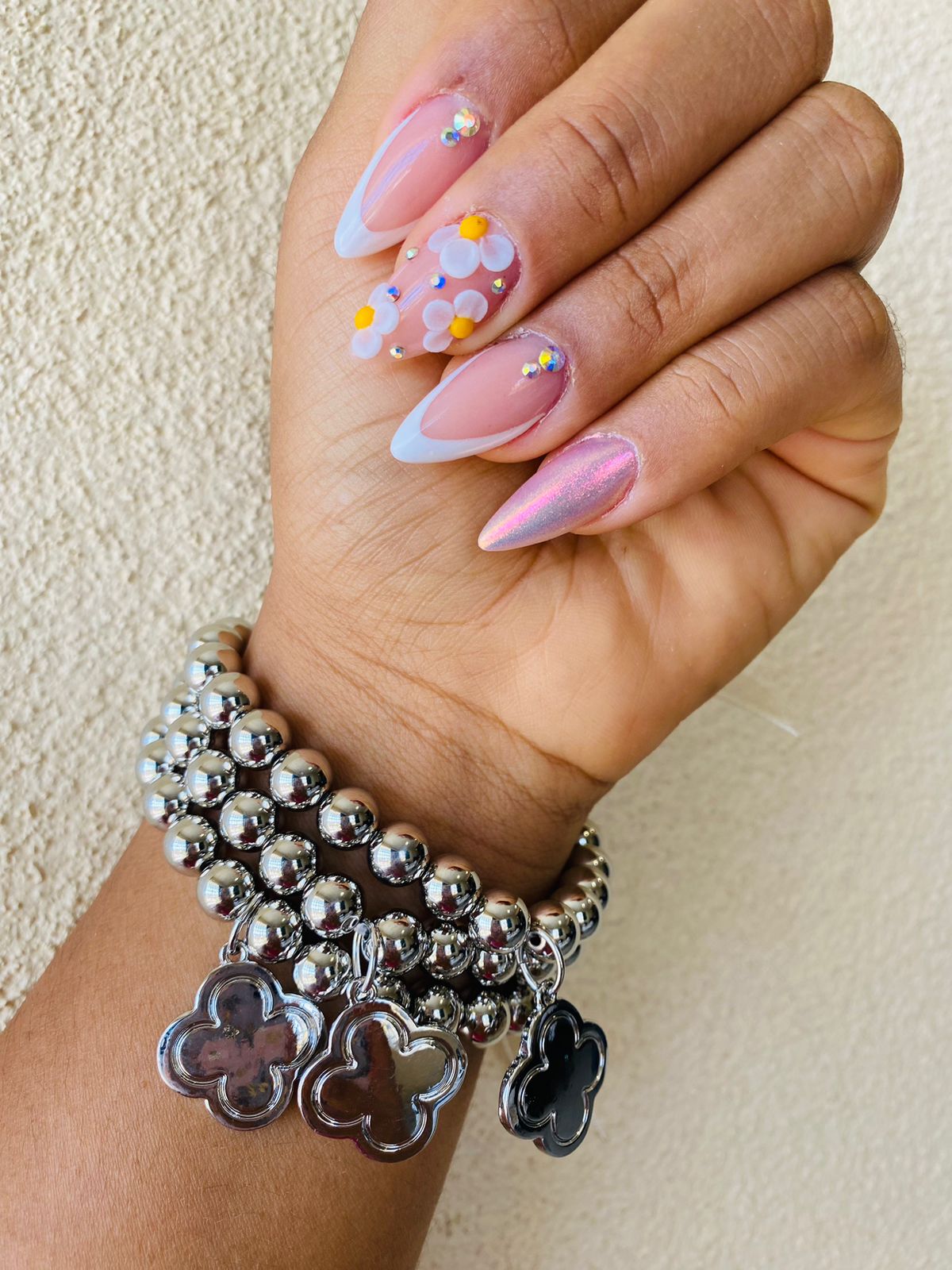PULSERAS TREBOL PLATA