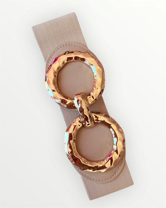 CINTURÓN ELÁSTICO KHAKI CÍRCULOS