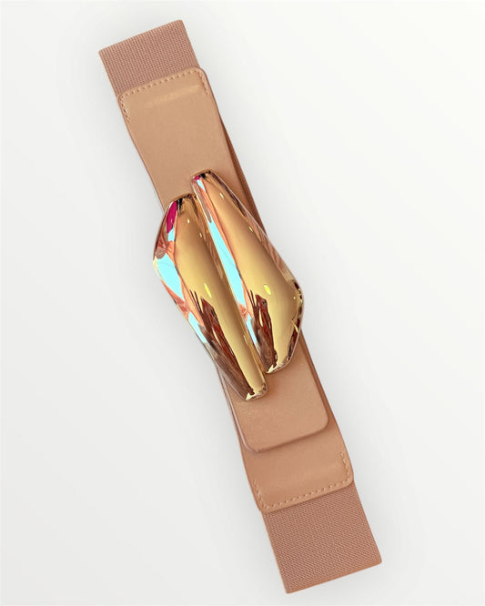 CINTURÓN ELÁSTICO BEIGE BESO