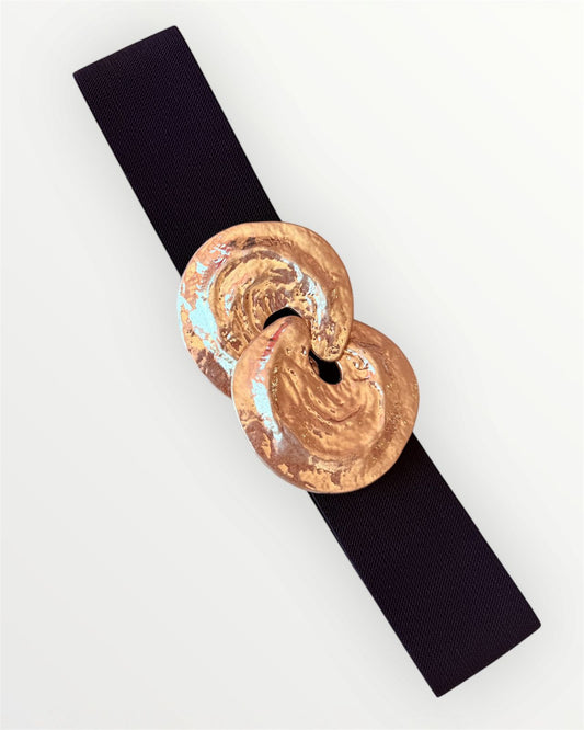 CINTURÓN ELÁSTICO NEGRO CÍRCULOS