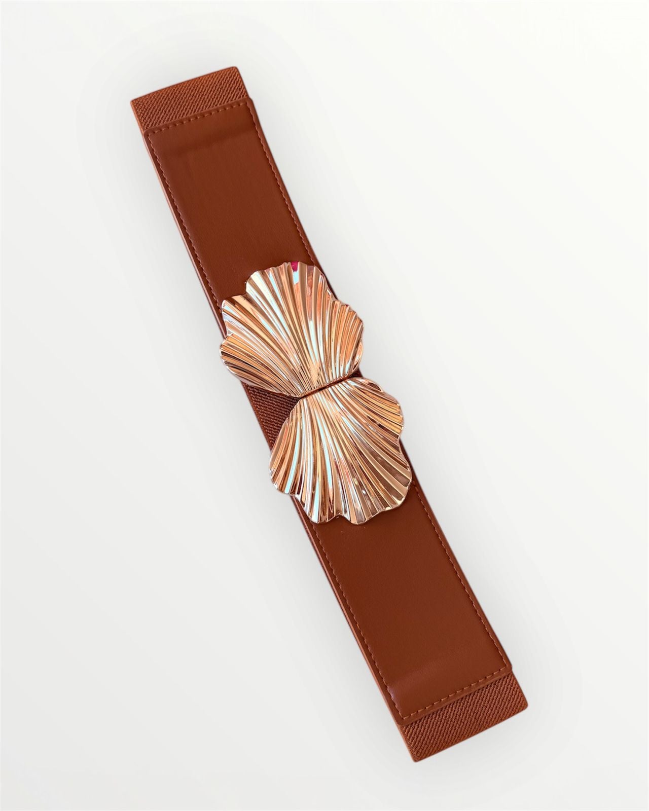 CINTURÓN ELÁSTICO CAFÉ CONCHA