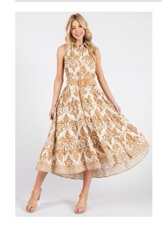 VESTIDO MIDI CON CINTURÓN
